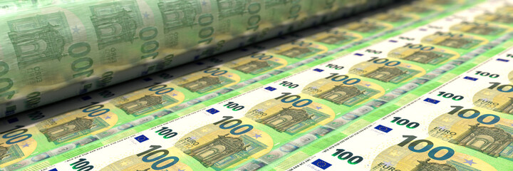 100 Euro-Scheine werden gedruckt