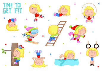 Time to get fit - Kids and sport - Skating, swimming, skiing, ice skating...