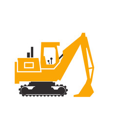excavator simple modern icons vector for construction