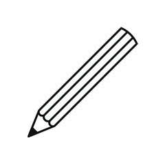 Pencil vector icon. Pen symbol. Write, draw or sketch sign. Crayon logo. Silhouette isolated on white background.