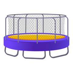 Jumping trampoline icon. Cartoon of jumping trampoline vector icon for web design isolated on white background
