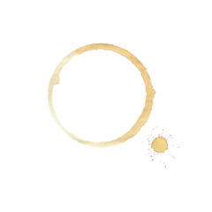 Round coffee stain isolated on a white background.