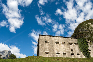 Kluze Fortress, of the Austrian empire, First World War. It was built in the Koritnica river valley in northwestern Slovenia in the border protection near the small town of Bovec or Plezzo, Slovenia.