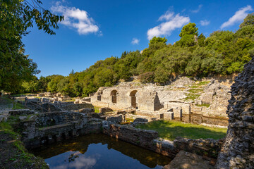 Fototapeta na wymiar Complex the sanctuary of Asclepius in Butrint.