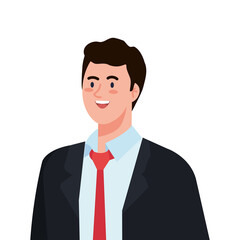 Businessman cartoon with suit isolated design, business and management theme Vector illustration