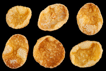 Yellow cornflakes closeup