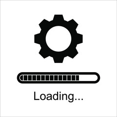 Loading process. Update system icon. Concept of upgrade application progress icon for graphic and web design on white background