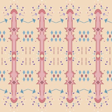 Seamless abstract pattern of geometric shapes in constructivism style.