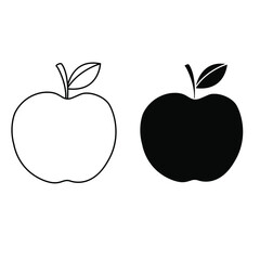 Apple icon vector set. Garden illustration sign collection. Food symbol.