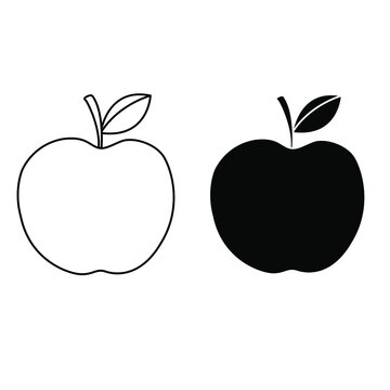 Apple icon vector set. Garden illustration sign collection. Food symbol.