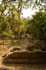 The Mayan ruins in the temple city of Copan in the jungle of Honduras, Central America