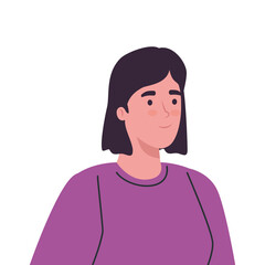 woman cartoon design, Girl female person people human and social media theme Vector illustration