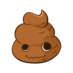 Vector crazy and funny poop emoji.