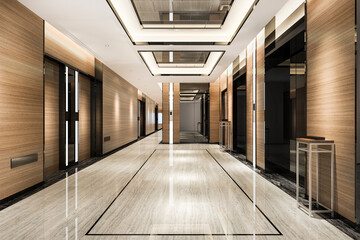 3d rendering  lift lobby in business hotel with luxury design near corridor © dit26978