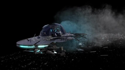 UFO Crash with Transparent Background - Powered by Adobe