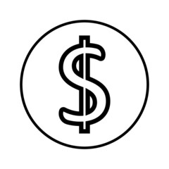 dollar sign icon vector graphic