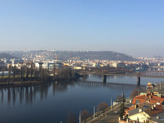 Obraz premium Aerial city view of Prague, Czech Republic