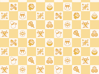 Japanese traditional pattern kimono good luck charm background.