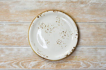handmade ceramic plate top view