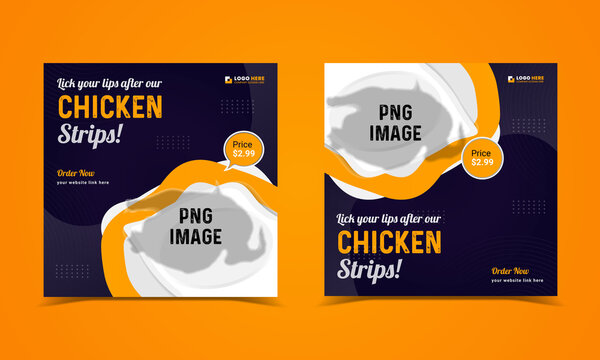 social media and web banner design. Fast Food drink and menu Editable Restaurant business square and web banner post promotions & Layout design for marketing  shape template design set 