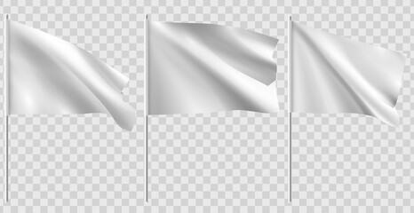 White clean horizontal waving template flag.