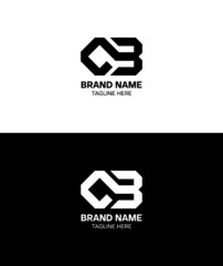 cb letter branding logo Design, black white color