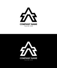 a letter branding logo Design, black white color
