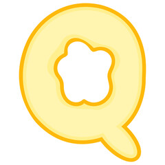 
Fruit alphabet letter Q, flat vector icon
