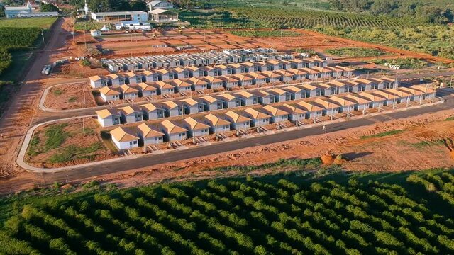 Aerial view of standardized houses of the Federal Program of the State of Sao Paulo, Brazil	
