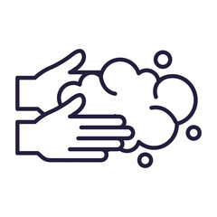Hands washing with bubbles design, Hygiene wash health and clean theme Vector illustration