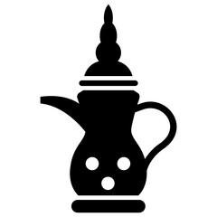 

an old fashioned teapot named dallah 
