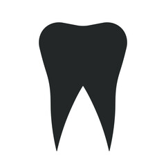 Tooth shape icon. Dental vector symbol. Dentist logo sign. Silhouette isolated on white background.