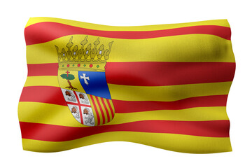 3d Aragon region flag