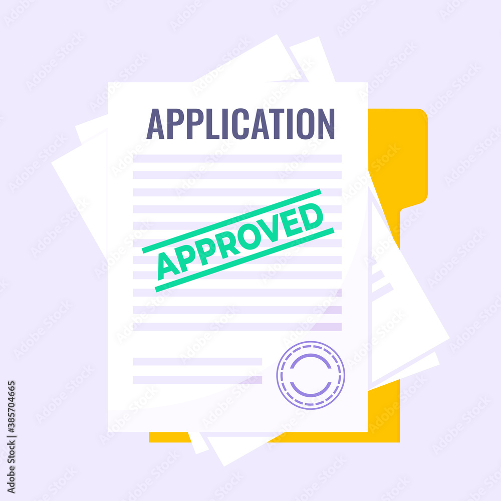 Poster application document form submit flat style design icon sign vector illustration isolated on light p