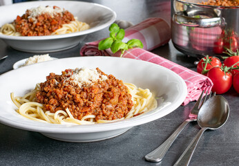 Spaghetti Bolognese on Pasta Plate