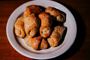 bagel cookies on a white plate