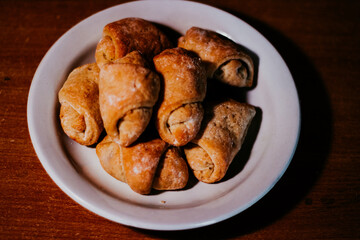 bagel cookies on a white plate