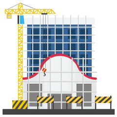 
A scaffolding building which is in construction, commercial construction
