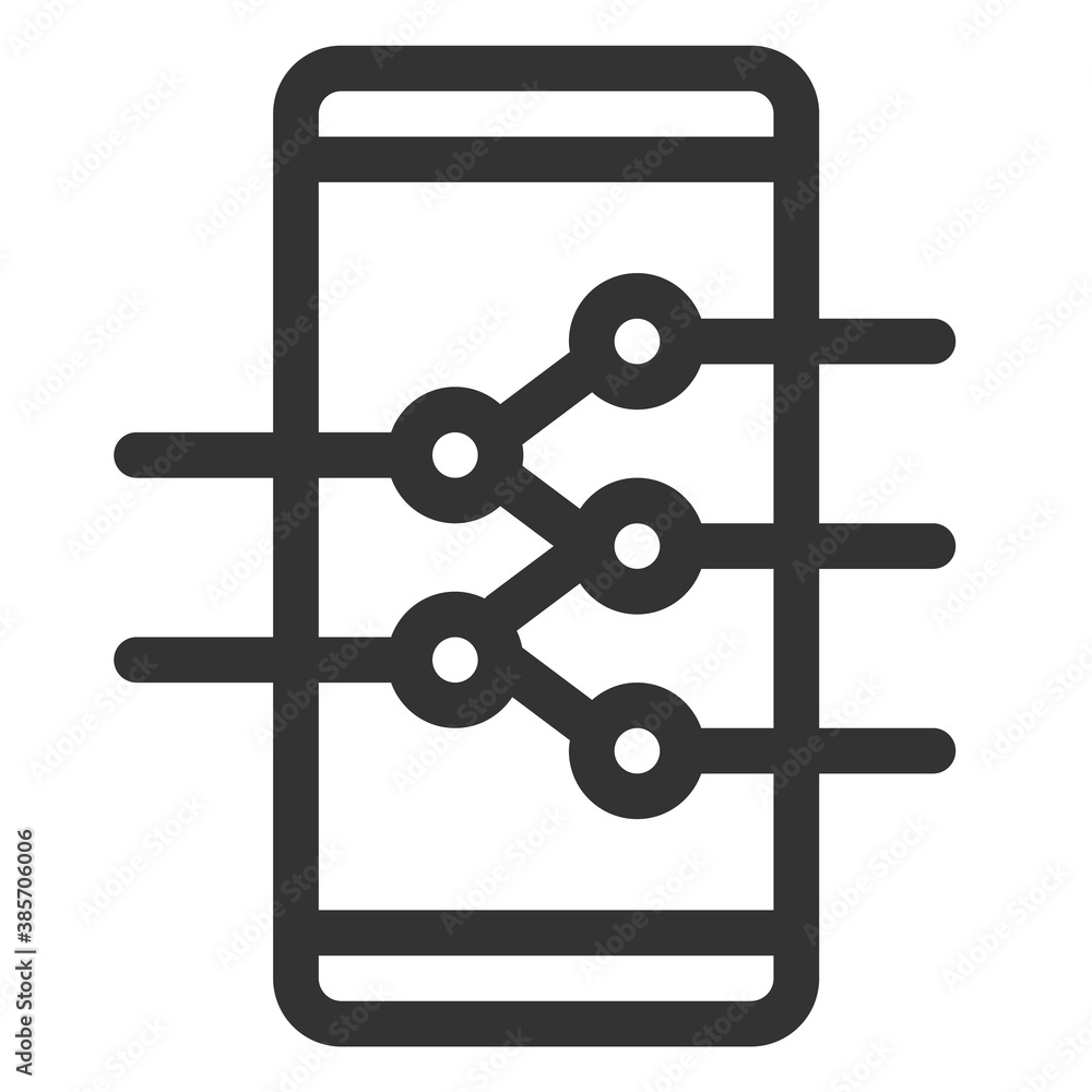 Leinwandbilder phone with neural network icon. artificial intelligence concept.