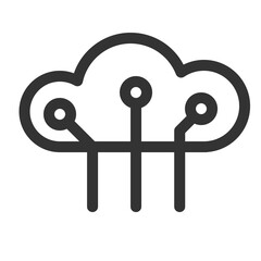 Cloud computing icon. Artificial intelligence concept. Vector