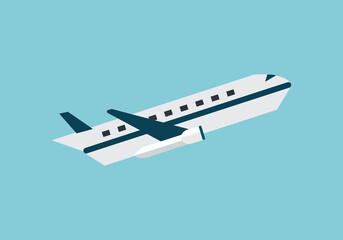 airplane flying over the clouds vector design illustration