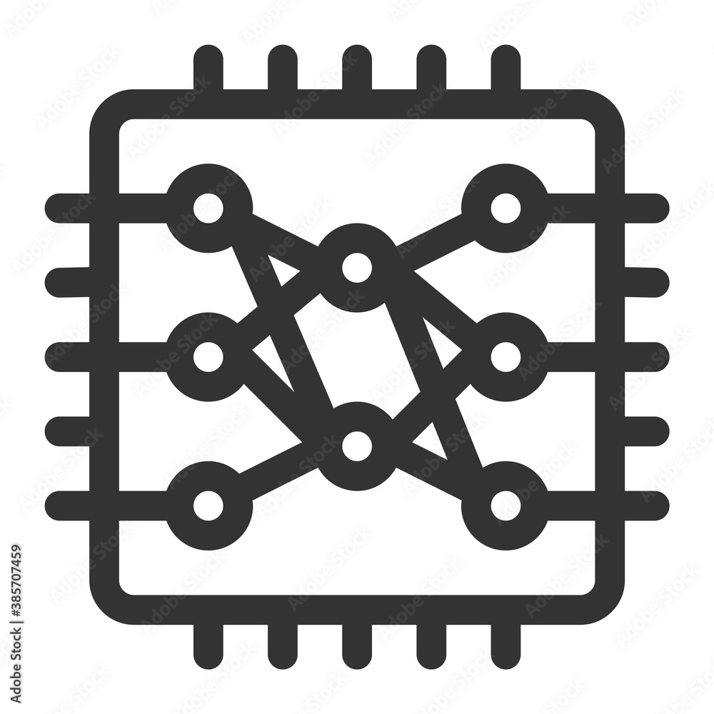Leinwandbilder chip with neural network inside. artificial intelligence