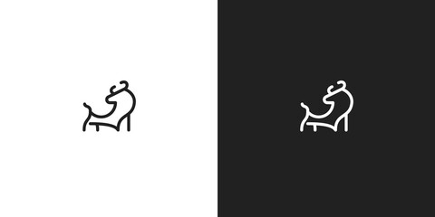 Bull Logo Design. Ox Logo Design. Bull logo on black and white background - Vector