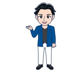 Young man in a blue jacket