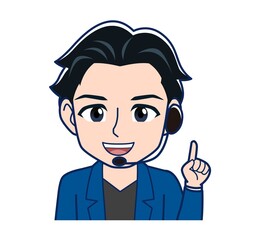 Young man in a blue jacket