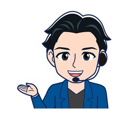 Young man in a blue jacket