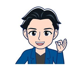 Young man in a blue jacket