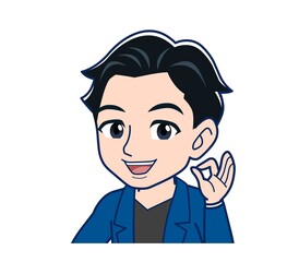 Young man in a blue jacket