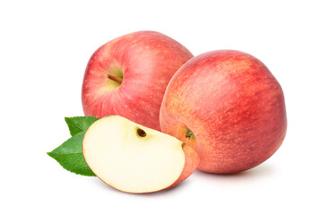 Gala Apple with sliced isolated on white background.