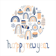 Vector Happy New Year Greeting Card